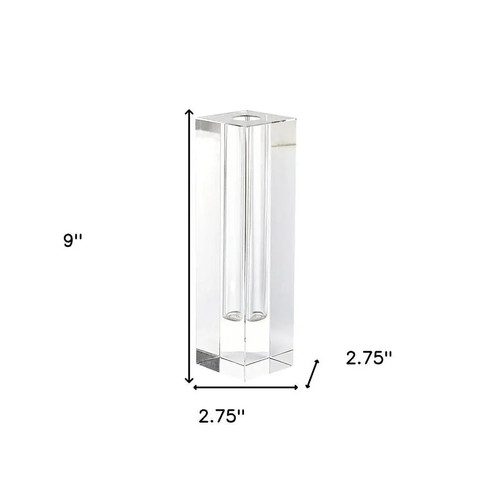 7" Clear Bud Lead Free Crystal Table Vase - NOBLE HOME INTERIORS