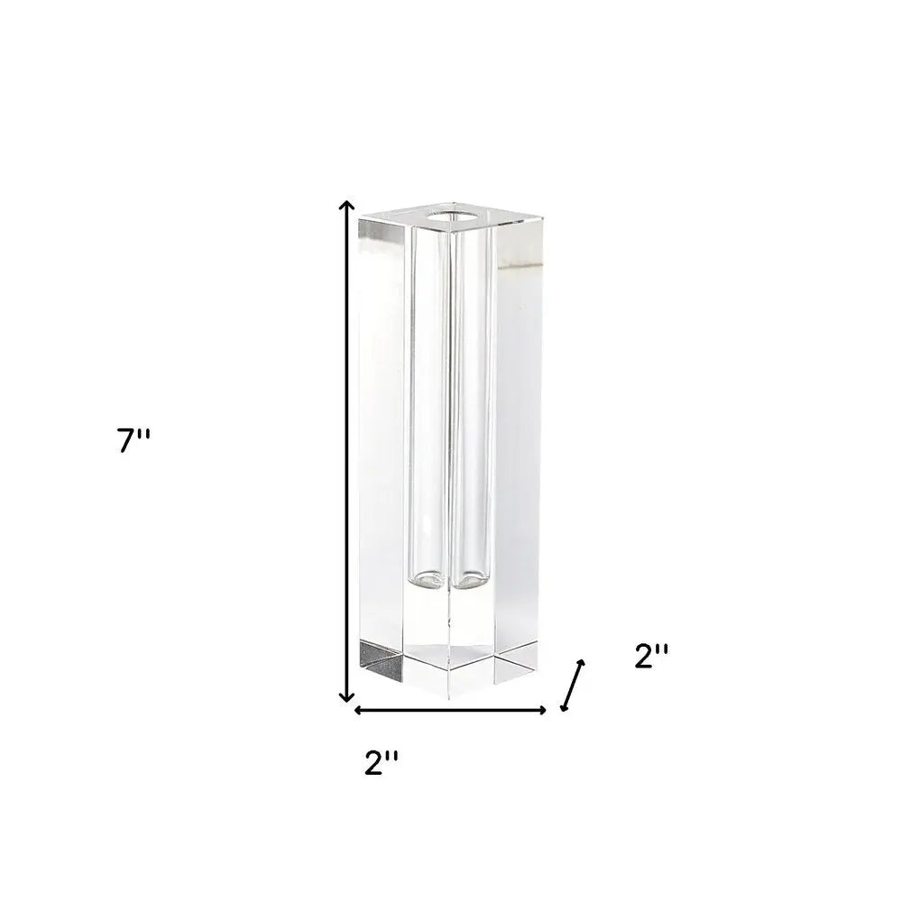 7" Clear Bud Lead Free Crystal Table Vase - NOBLE HOME INTERIORS
