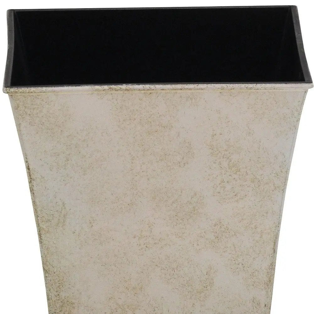 7" Cream Recycled Plastic Indoor Outdoor Square Pot Planter - NOBLE HOME INTERIORS