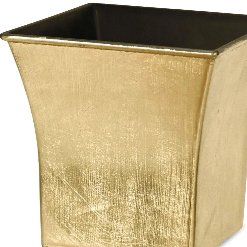 7" Gold Recycled Plastic Indoor Outdoor Square Pot Planter - NOBLE HOME INTERIORS
