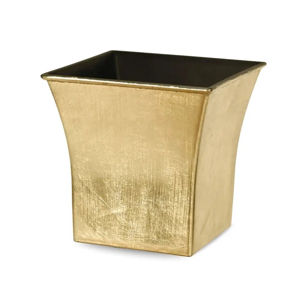 7" Gold Recycled Plastic Indoor Outdoor Square Pot Planter - NOBLE HOME INTERIORS