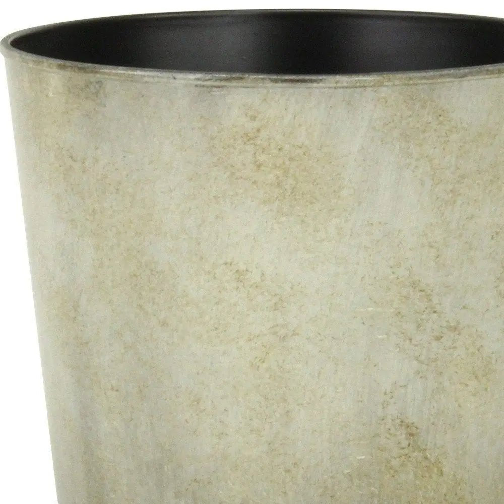 7" Gray Recycled Plastic Indoor Outdoor Round Pot Planter - NOBLE HOME INTERIORS