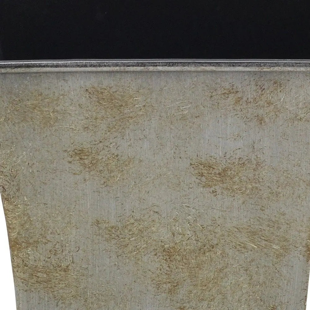 7" Gray Recycled Plastic Indoor Outdoor Square Pot Planter - NOBLE HOME INTERIORS