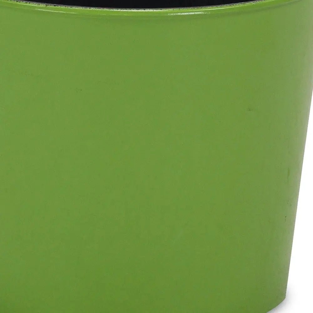 7" Lime Green Recycled Plastic Indoor Outdoor Round Pot Planter - NOBLE HOME INTERIORS