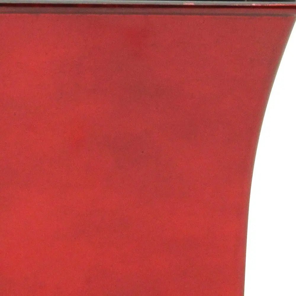 7" Red Recycled Plastic Indoor Outdoor Square Pot Planter - NOBLE HOME INTERIORS