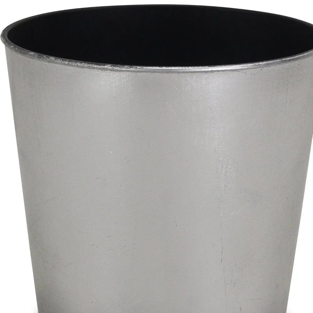 7" Silver Recycled Plastic Indoor Outdoor Round Pot Planter - NOBLE HOME INTERIORS