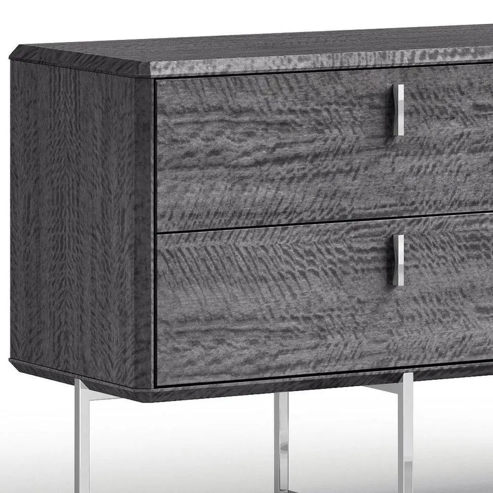 70" Gray Wood Four Drawer Double Dresser - NOBLE HOME INTERIORS
