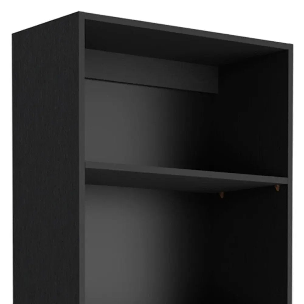 71" Black Five Tier Bookcase - NOBLE HOME INTERIORS