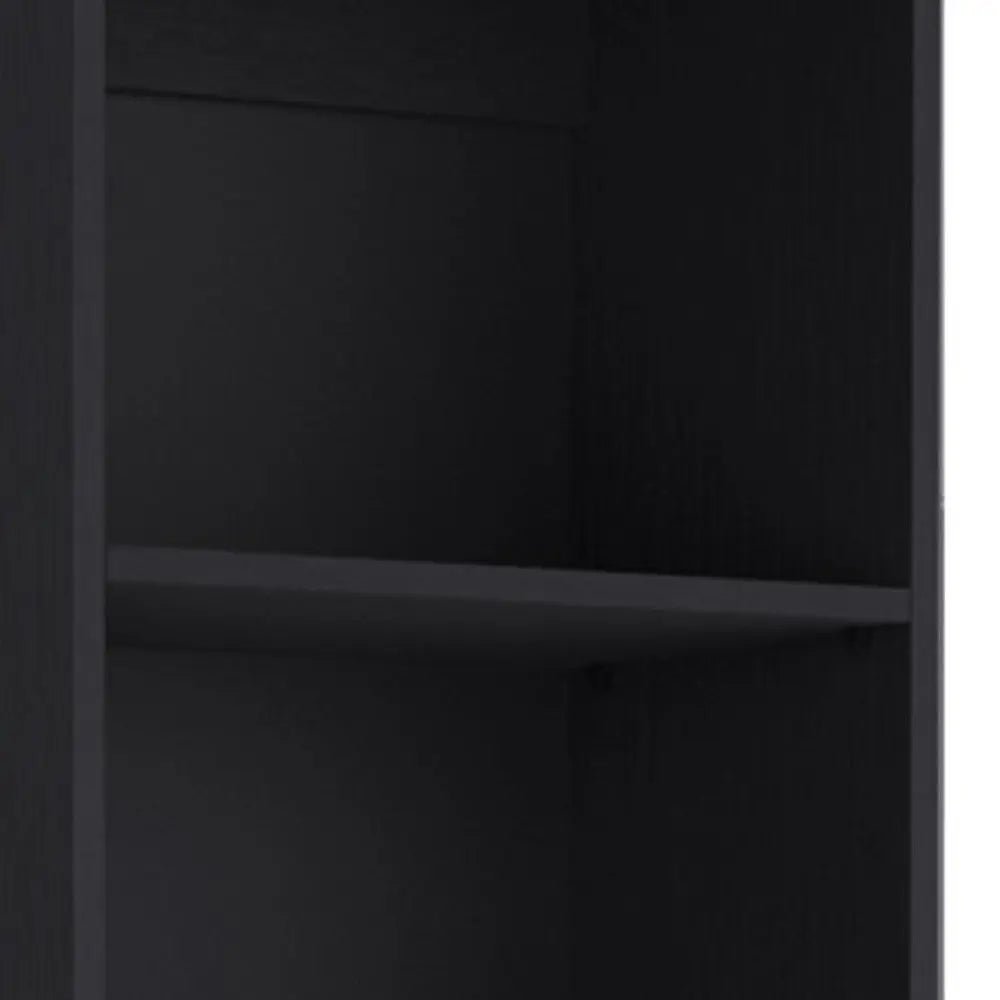 71" Black Five Tier Bookcase with Two doors - NOBLE HOME INTERIORS