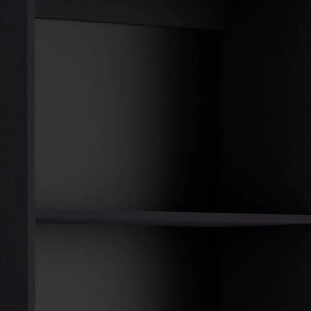 71" Black Five Tier Bookcase with Two doors - NOBLE HOME INTERIORS