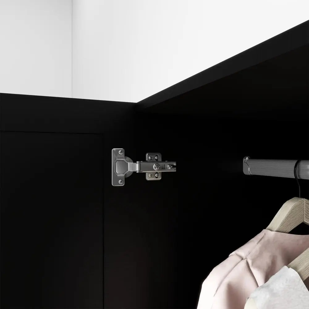 71" Black Wood Six Door Two Drawer Combo Dresser - NOBLE HOME INTERIORS