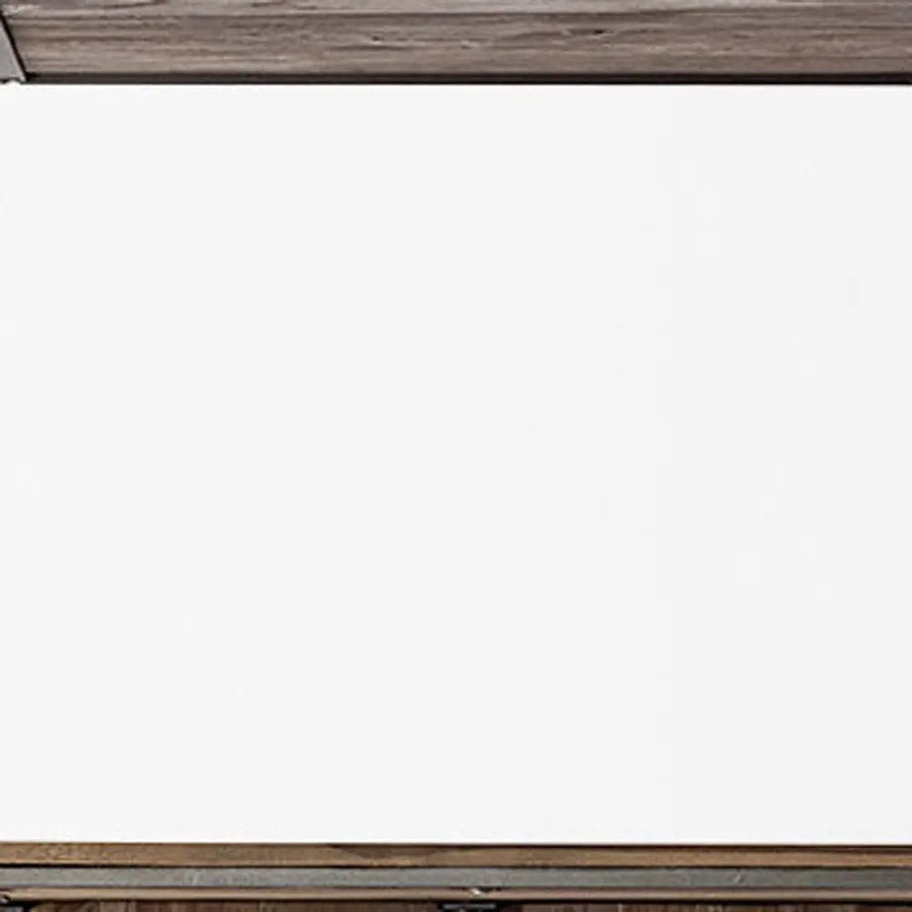 71" Brown And Silver Metal and Wood Four Tier Bookcase - NOBLE HOME INTERIORS