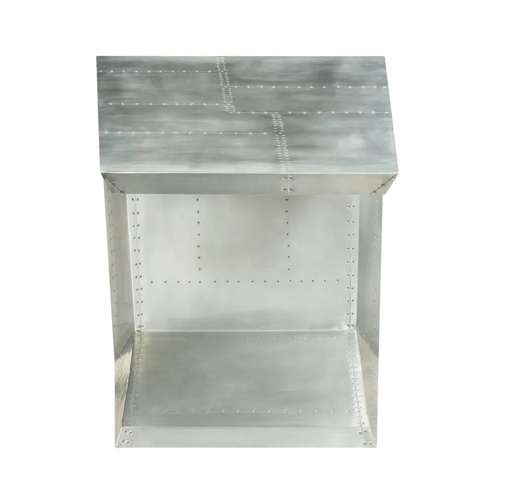 71" Silver Aluminum Writing Desk - NOBLE HOME INTERIORS