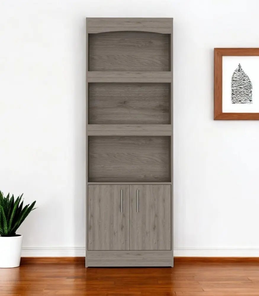 71" Three Tier Bookcase with Two doors - NOBLE HOME INTERIORS