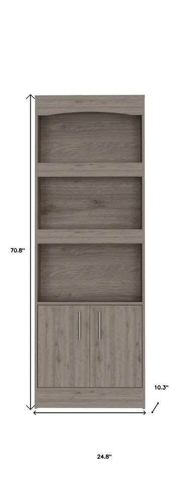 71" Three Tier Bookcase with Two doors - NOBLE HOME INTERIORS