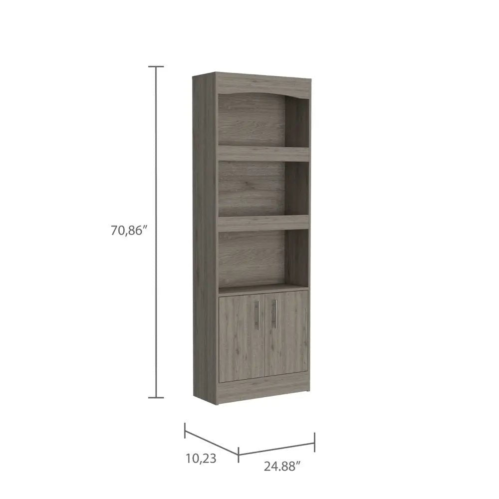 71" Three Tier Bookcase with Two doors - NOBLE HOME INTERIORS