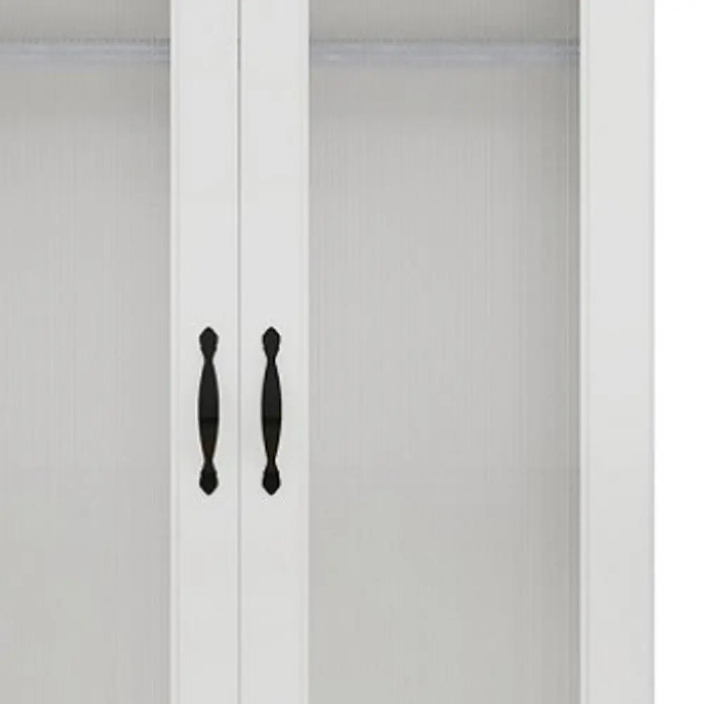 71" White Wood Two Door Two Drawer Combo Dresser - NOBLE HOME INTERIORS