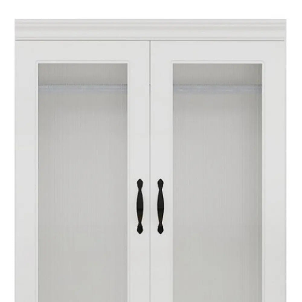 71" White Wood Two Door Two Drawer Combo Dresser - NOBLE HOME INTERIORS