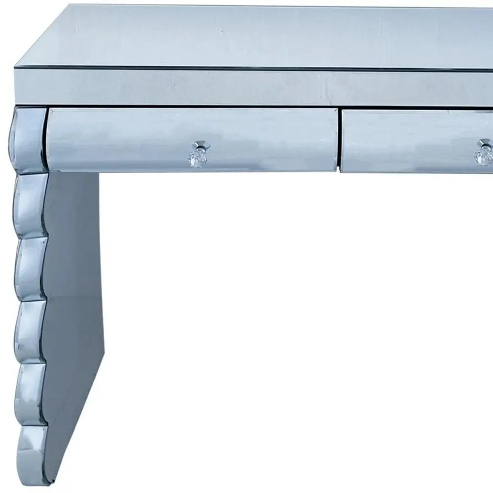 39" Silver Wood Two Drawer Dresser HomeRoots