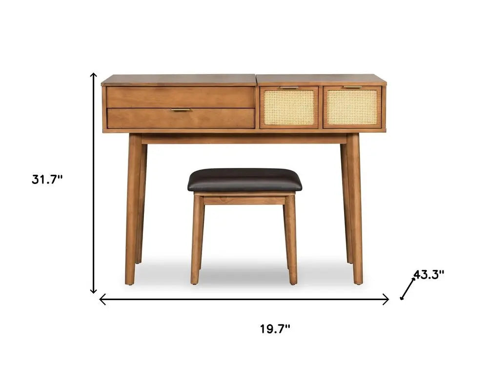 43" Brown Wood Four Drawer Dresser HomeRoots