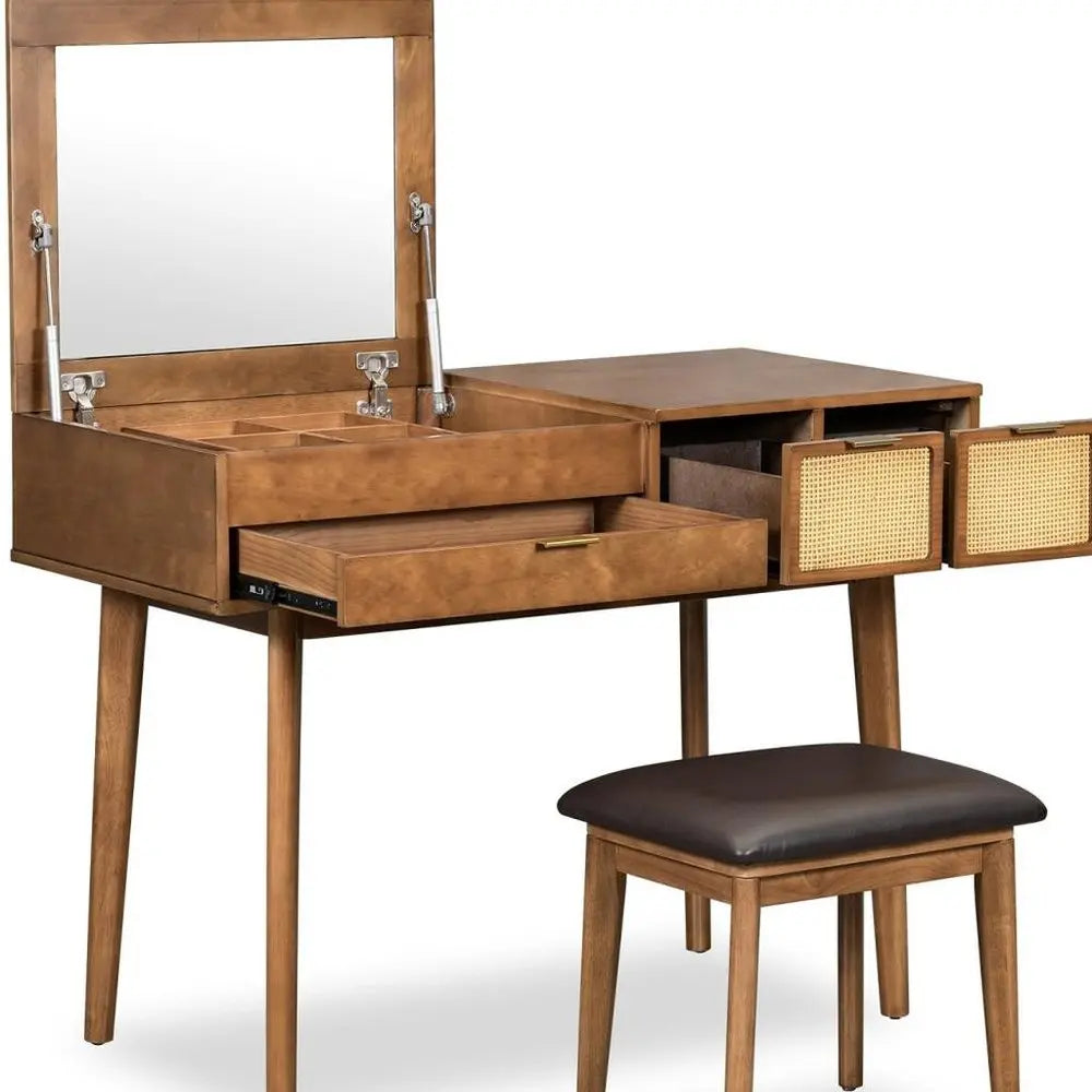 43" Brown Wood Four Drawer Dresser HomeRoots