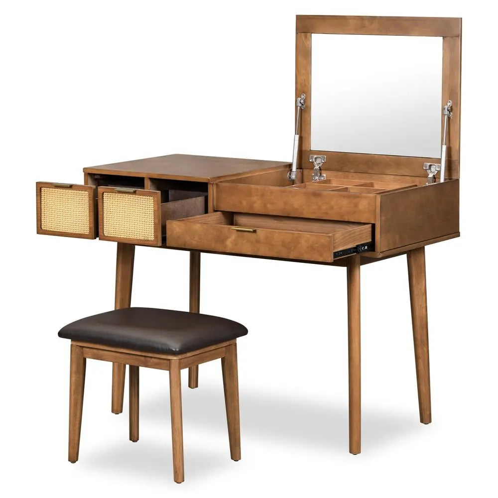 43" Brown Wood Four Drawer Dresser HomeRoots