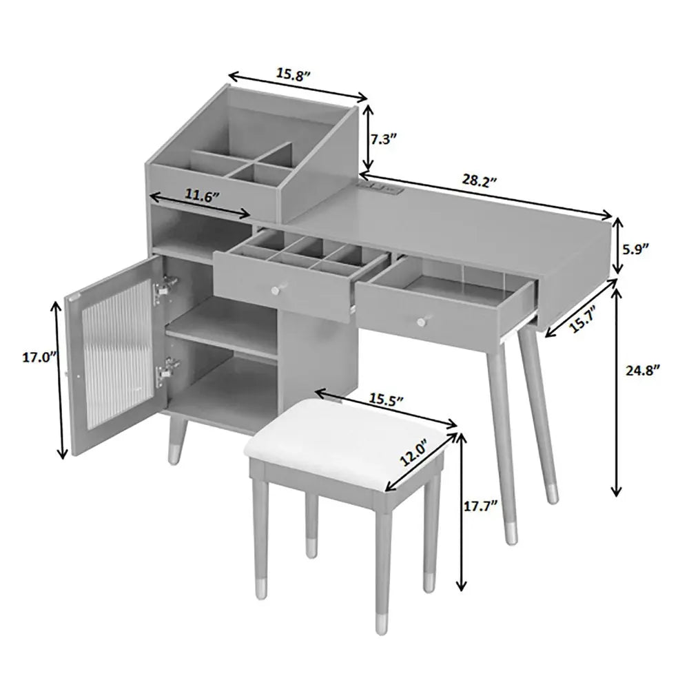 44" Black Wood Two Drawer Dresser HomeRoots