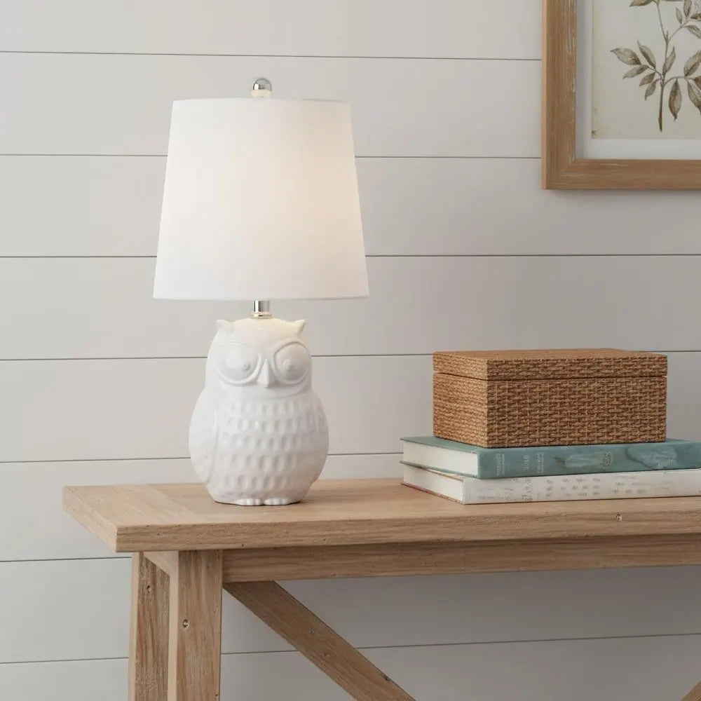 21" Clear Novelty Desk Lamp LED With Drum Shade HomeRoots