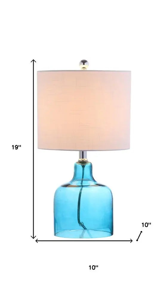 19" Clear Novelty Desk Lamp LED With Drum Shade HomeRoots