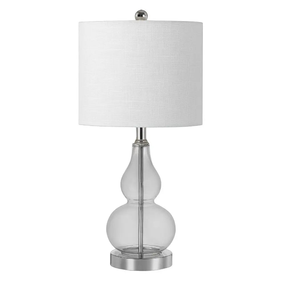 21" Silver Gourd Desk Lamp LED With Drum Shade HomeRoots