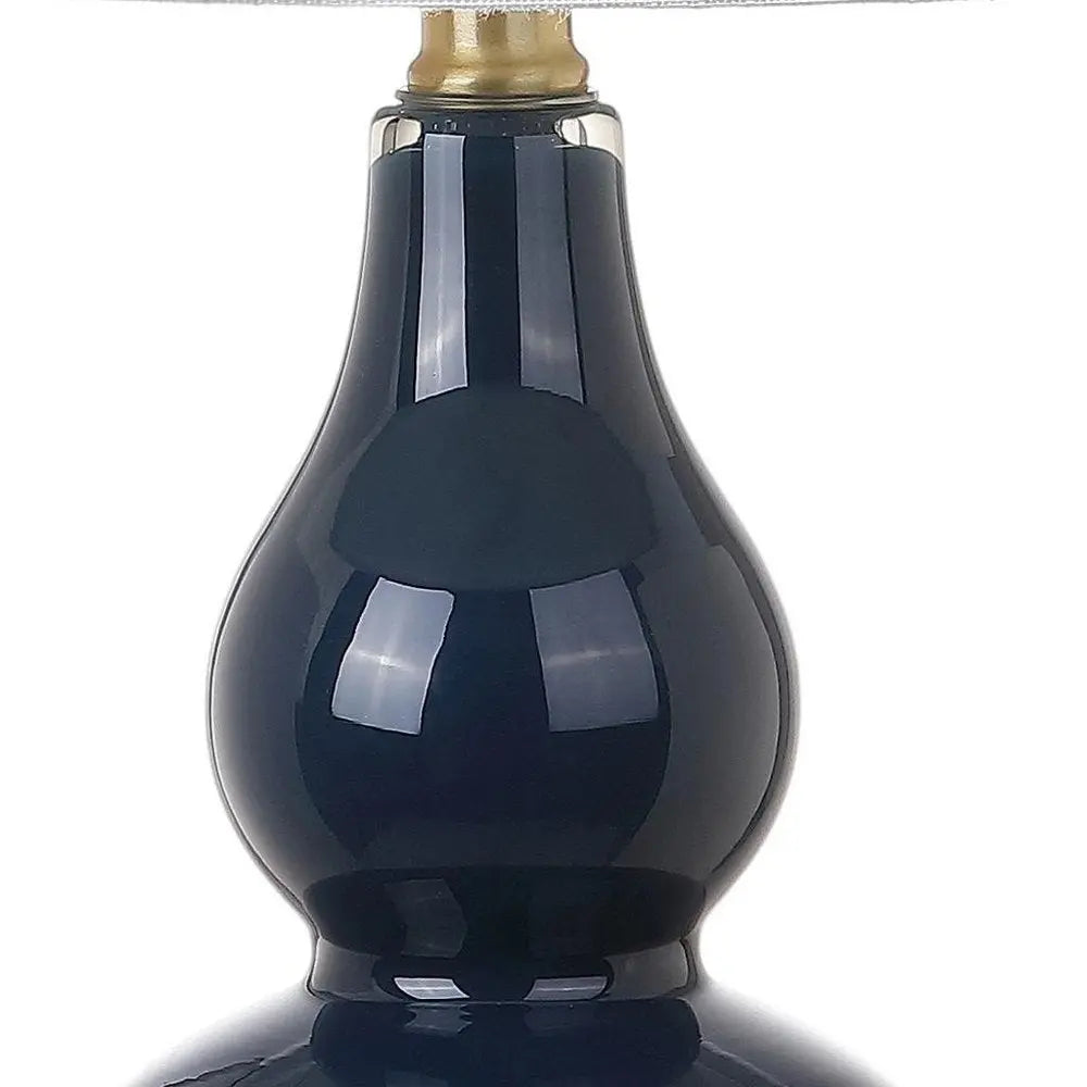 21" Gold Gourd Desk Lamp LED With Drum Shade HomeRoots