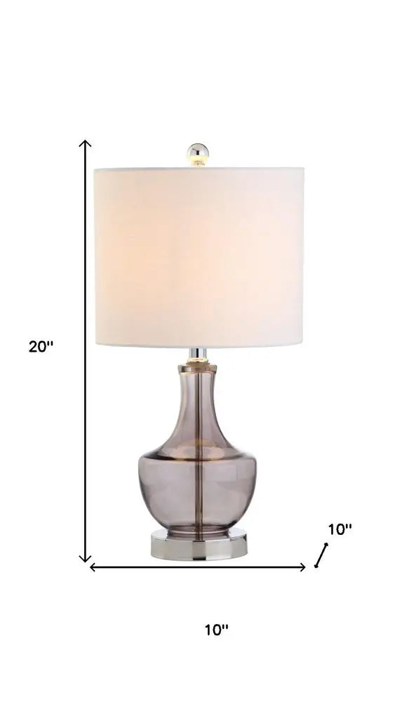 20" Silver Novelty Desk Lamp LED With Drum Shade HomeRoots