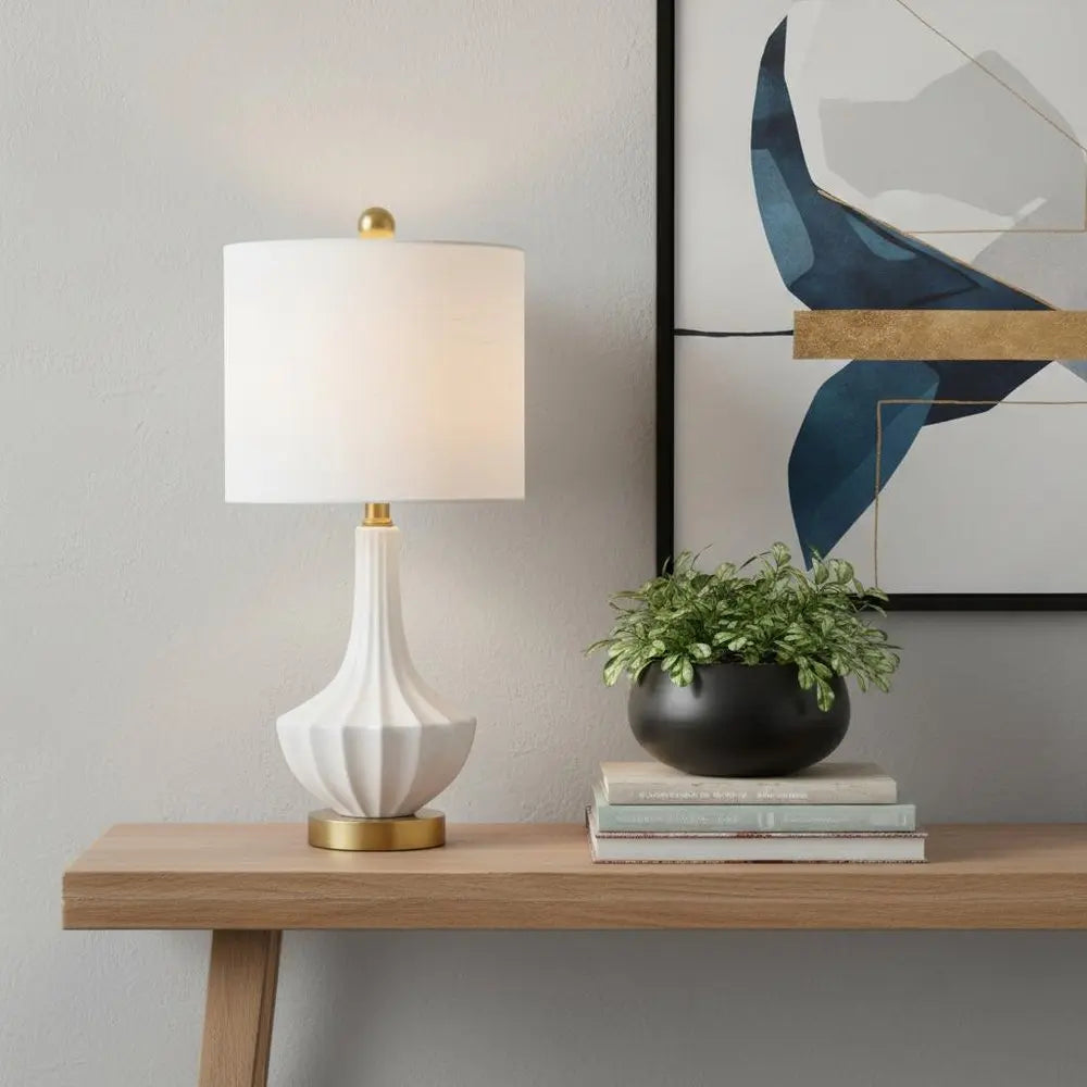 22" Gold Novelty Desk Lamp LED With Globe Shade HomeRoots