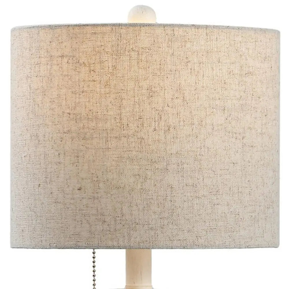 21" Antiqued White Antlers Desk Lamp LED With Drum Shade HomeRoots