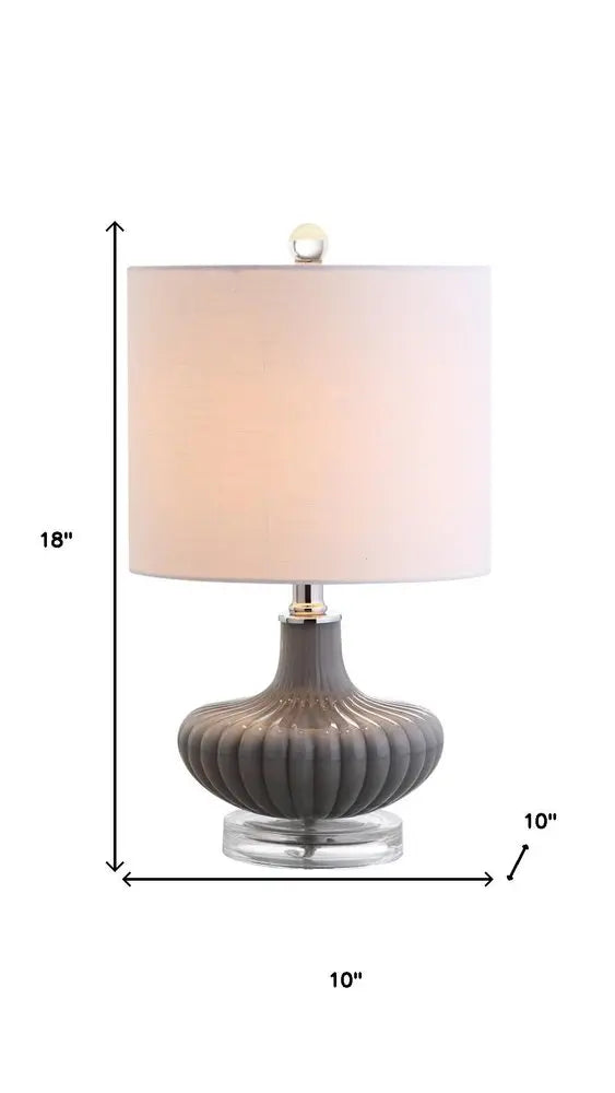 18" Clear Novelty Table Lamp LED With Drum Shade HomeRoots
