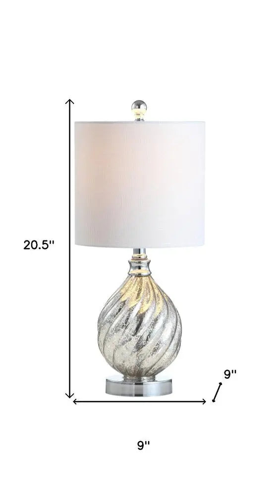 21" Silver Novelty Table Lamp LED With Globe Shade HomeRoots