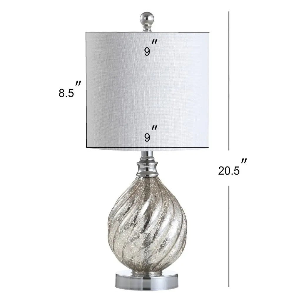 21" Silver Novelty Table Lamp LED With Globe Shade HomeRoots
