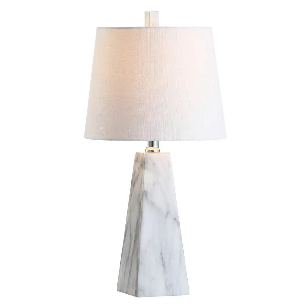 21" White Novelty Table Lamp LED With Empire Shade HomeRoots