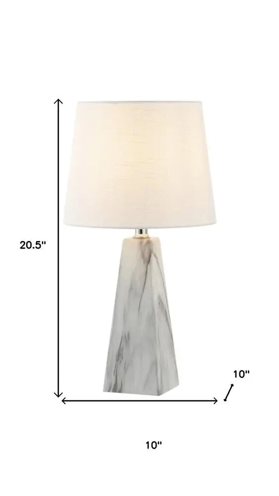 Set of Two 21" White Novelty Table Lamps LED With Empire Shades HomeRoots