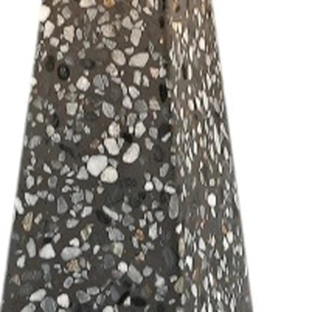 Set of Two 21" Gray Novelty Table Lamps LED With Empire Shades HomeRoots