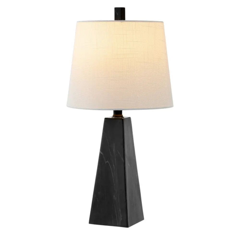 Set of Two 21" Black Novelty Table Lamps LED With Empire Shades HomeRoots