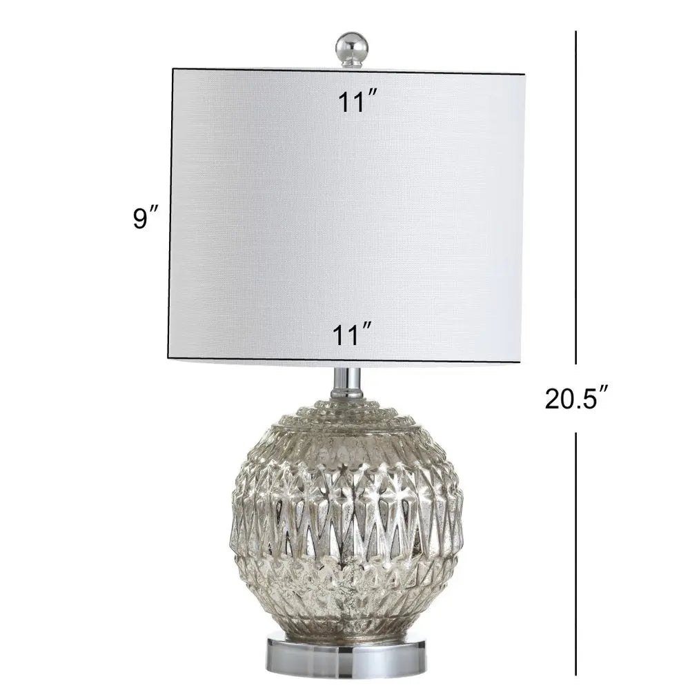 21" Silver Novelty Table Lamp LED With Globe Shade HomeRoots