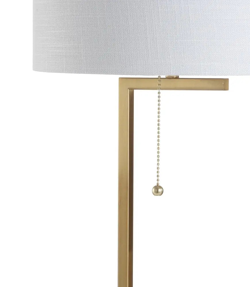 25" White Novelty Table Lamp LED With Drum Shade HomeRoots