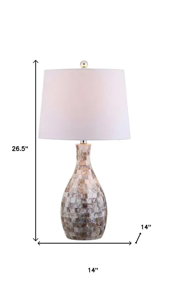 27" Clear Novelty Table Lamp LED With Drum Shade HomeRoots