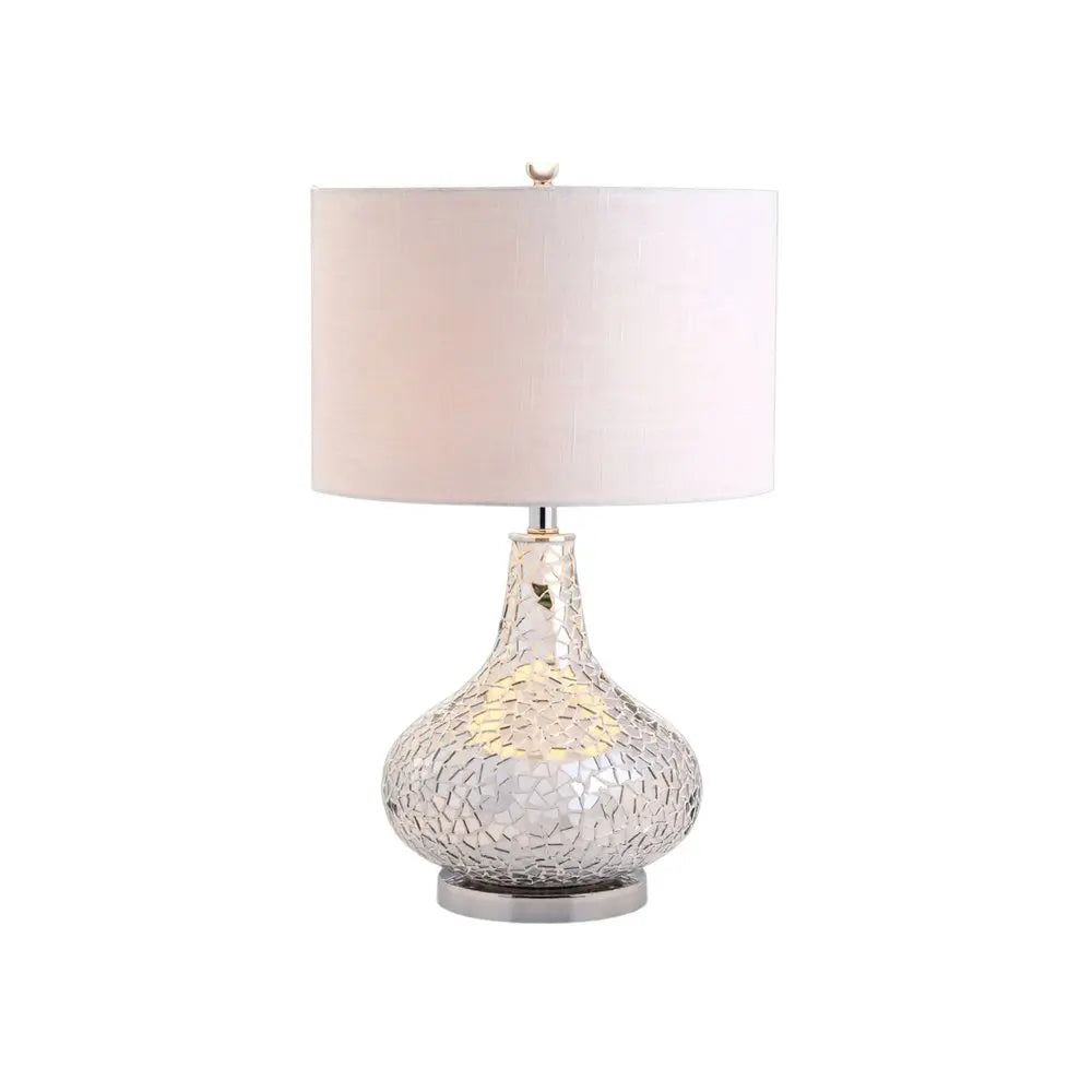 26" Silver Novelty Table Lamp LED With Drum Shade HomeRoots