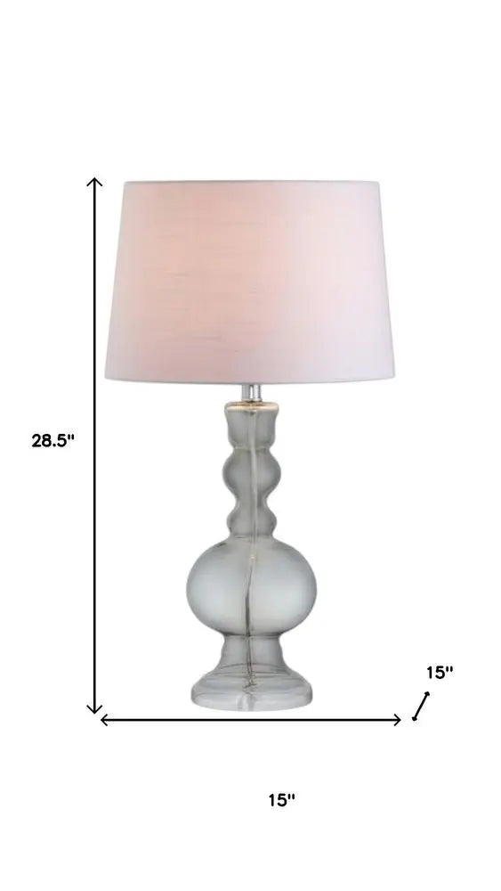 Set of Two 29" Clear Novelty Table Lamps LED With Drum Shades HomeRoots