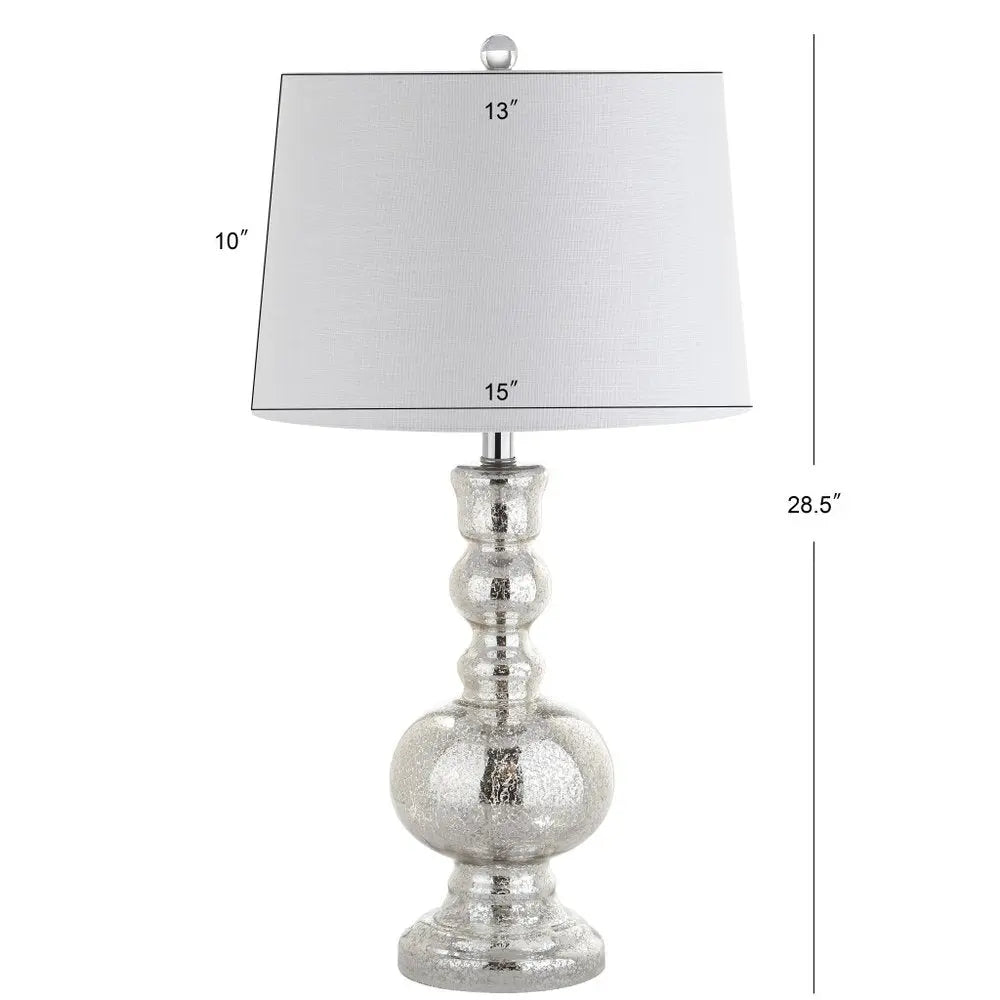 Set of Two 29" Silver Novelty Table Lamps LED With Drum Shades HomeRoots