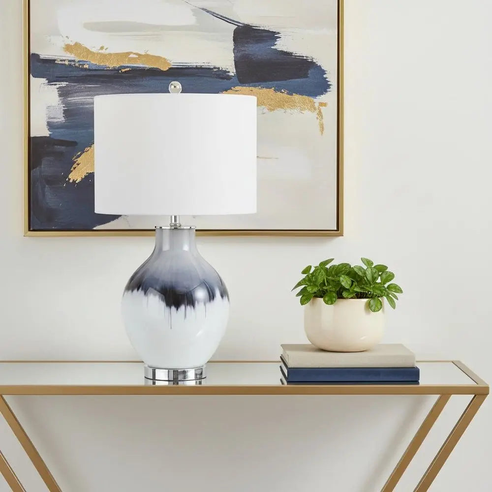 27" Silver Novelty Table Lamp LED With Globe Shade HomeRoots