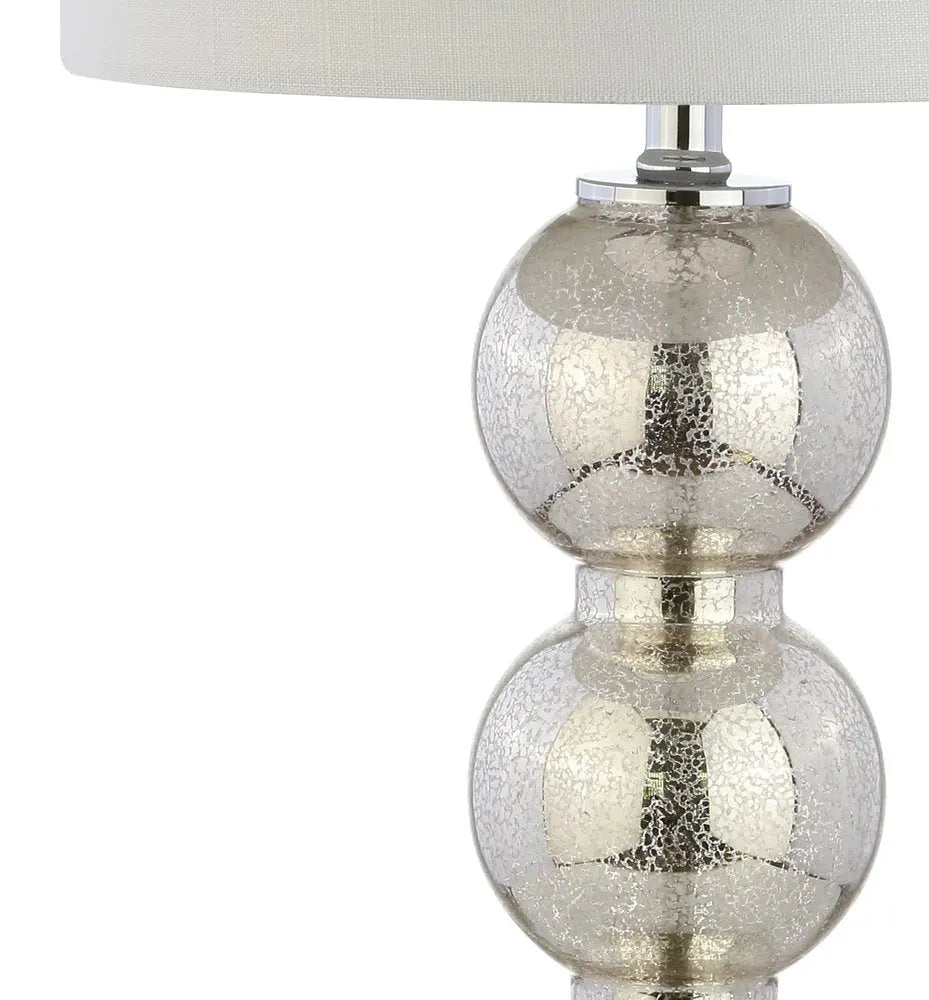 Set of Two 27" Silver Novelty Table Lamps LED With Drum Shades HomeRoots