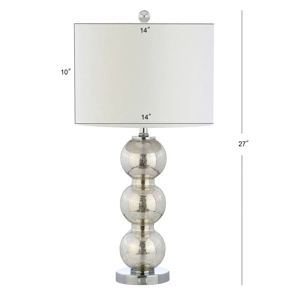 Set of Two 27" Silver Novelty Table Lamps LED With Drum Shades HomeRoots